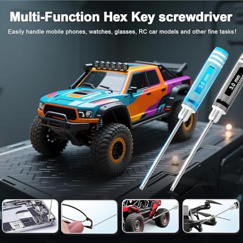 Hex Driver Set 1.5/2.0/2.5/3.0mm, RC Screwdriver Kit - color: Blue-2