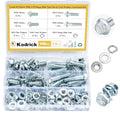 Kadrick 140Pcs Flange Hex Bolts and Nuts Kit,M10 x1.25（M6-1.0 M8 x1.25 Available） (20mm to 45mm) Metric Bolt Assortment,Alloy Steel Class 8.8 Zinc Plated - size: 140Pcs M10 FLANGE HEX Zinc