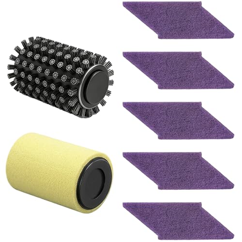 Replacement Brush Heads for Electric Grill Brush, 3-in-1 BBQ Brush Replacement Kit, Includes Stainless Steel Wire Brush Head, Polishing Pad ＆ Scouring Pad, Compatible with Model LZ-8054A 7 Pack - color: Silver