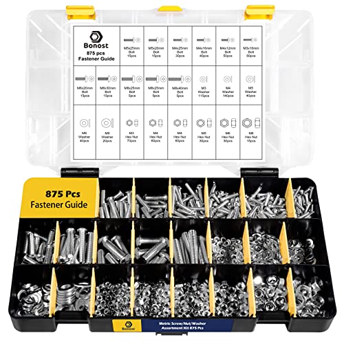 Bonost 2300-Piece Nuts and Bolts Assortment Kit with Asorted Screws, 3 Tray