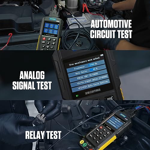 AUTOOL Multimeter Oscilloscope Automotive TRMS Digital Multimeter and Oscilloscope Kit 1000V 20A, with Test K line & CAN Bus Signal, Sensor Signal, Relay Test, Ignition Pulse Signal Test