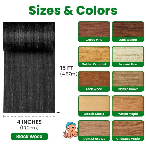 ECOHomes Wood Grain Repair Tape (Black Wood, 4 Inch x 15 Feet) - color: Black Wood, size: 4 Inch By 15 Ft