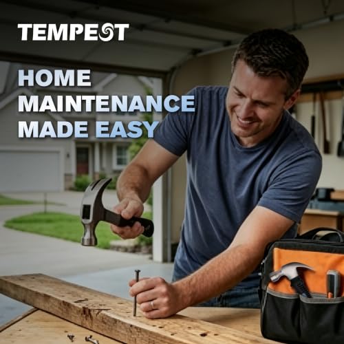 TEMPEST 2-Piece Claw Hammer Set, 16 oz General Purpose & 8 oz Stubby Mini Hammer, Drop-Forged Carbon Steel, Non-Slip Handle, Curved Claw Hammer Set for Construction, Woodworking & Home Repair