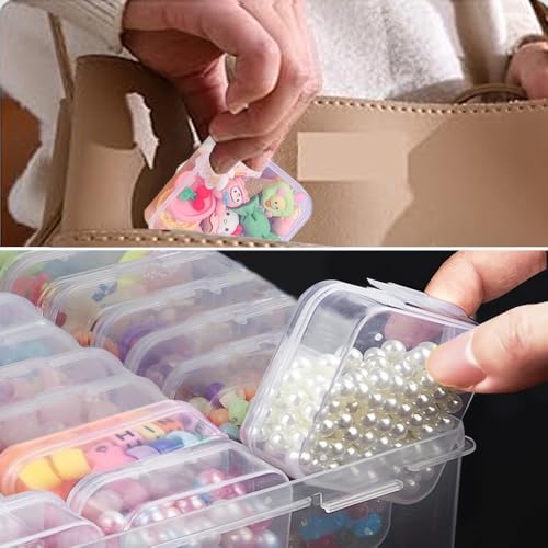 Bead Storage Containers, 92 Clear Plastic Bead Organizer Box With Hinged Lid,Bracelet Making DIY Jewelry Craft Nails, Bracelets, Jewelry, Diamonds, Clay Beads, Screws,1.7x1.38x0.8Inch - color: 2 pack 92pcs(1.7x1.38x0.8Inch)