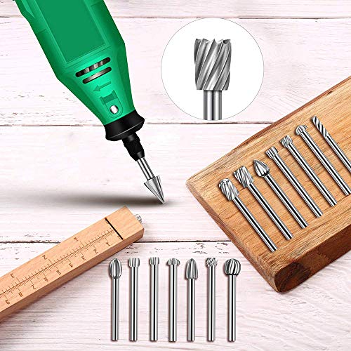 APORO Carving Bits Wood Engraving Router Bit with 1/8" Shank 20Pcs