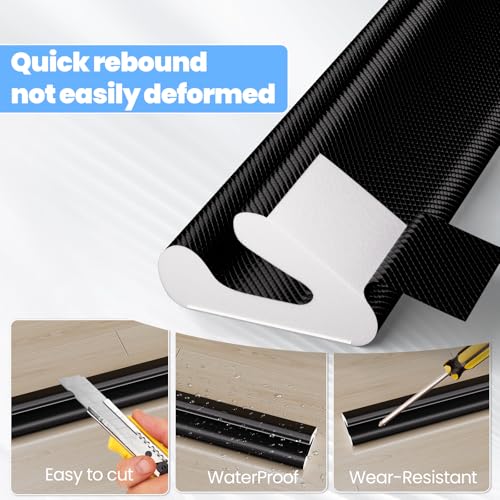2Pcs x 26ft Black V-Shape Small Weather Stripping Door Frame Seal - color: Black, size: 2Pcs x 26 FT