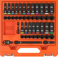 Klein Tools 65148HD KNECT Deep-Well and Shallow Impact Socket Set, 3/8-Inch Drive, SAE and Metric, 44-Piece Tool Set, Impact Driver, Swivel Adapter, Wrench Extensions, Removable Socket Organizer - style: 44-Piece Metric & SAE Set