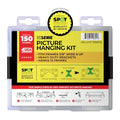 155-Piece Steel Picture Hanging Kit in Tackle Box, Hangs 12 Wooden Frames Up to 150 lbs, No Measuring Needed, Heavy-Duty Wall Hangers with Drywall Anchors, Hardware, and Level - size: 12 Frames Up to 150 lbs