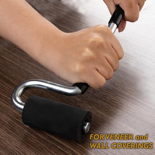 O'SKOOL 12" Edge Banding Roller – Rubber J Roller with Long Handle for Laminate, Veneer, Flooring, and Wall Applications, VAL006