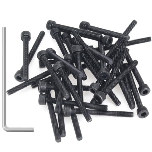 105 Pieces M3 x 25mm Socket Head Cap Screws, Thread Pitch 0.5mm, Sutemribor M3 Black Screws, 12.9 Grade Alloy Steel, Black Oxide Finish, Fully Threaded - size: M3 x 25mm, style: Socket Head