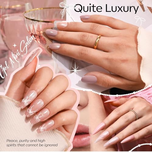 modelones 15ML 12Pcs Gel Nail Polish Set, Nude Pink Beige Brown Hema-free - color: A Veiled Beige
