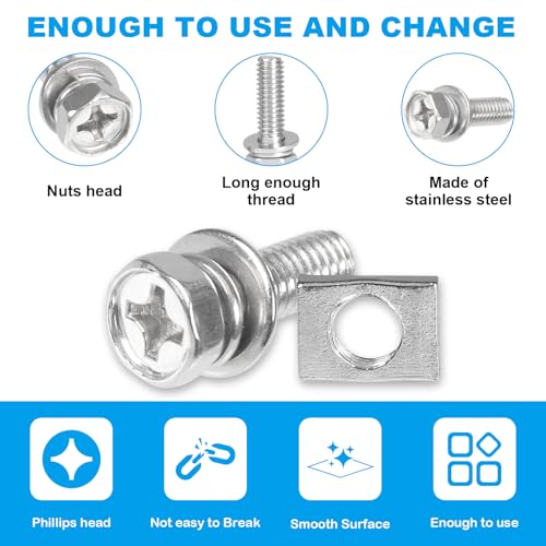 72PCS M6 Motorcycle Battery Terminal Bolts and Nuts Kit - size: M6x10/12/14/16/18/20mm