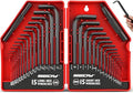 SEDY 32-Piece Hex Key Wrench Set, Metric and SAE Allen Wrenches (0.028-3/8 inch, 0.7-10 mm) L Shape Allen Keys, Chrome Vanadium Steelwith 2x Extension Handle - style: 32-Piece Standard Set (L-Key)