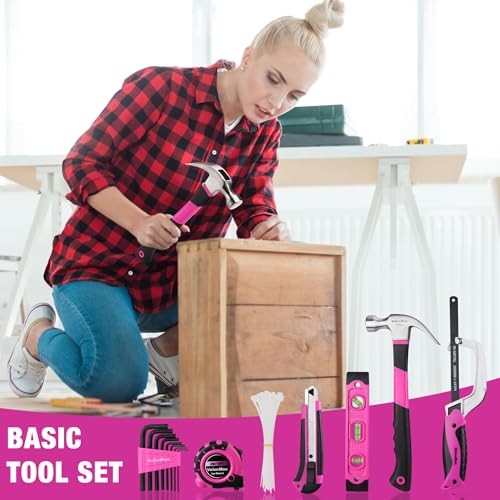ValueMax Pink Tool Kit, 218-Pieces Home Repairing Tool Set