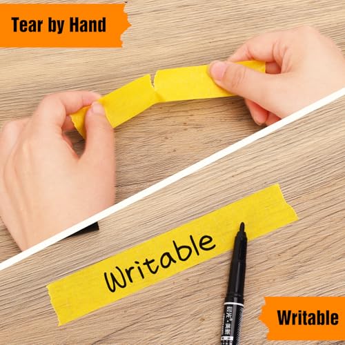 HongWay Masking Tape 1 Inch, 6 Rolls x 22yd (132yds in Total) Painters Tapes for Painting Labeling Arts Crafts, Easy Removal, No Residue (0.94in Yellow) - color: Yellow, size: 0.94IN*22YD