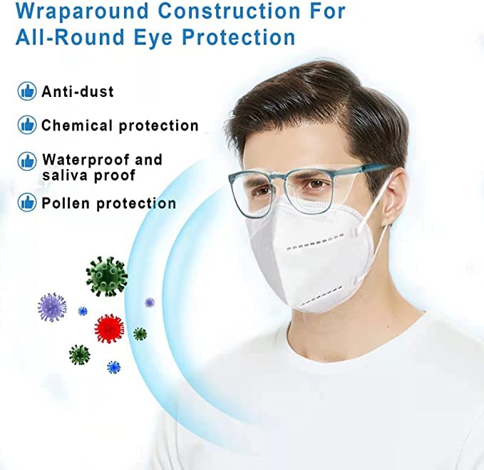 SQIMZAR Safety Glasses Goggles For Women Nurses Protective Eyewear,Anti Fog Safety Goggles - color: Black+green