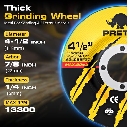 26 Packs Angle Grinder Cutting Flap Grinding Disc Wheel 4 1/2in Inches - 20 Packs 4.5"x1/4"x7/8" Cut off Wheels,3 Packs 4.5"x7/8" 60 Grit Flap Discs, 3 Packs 4.5"x1/25"x7/8" Grinding Wheels | 20 Packs 4.5"x1/4"x7/8" Cut off Wheels,3 Packs 4.5"x7/8" 60 Gri