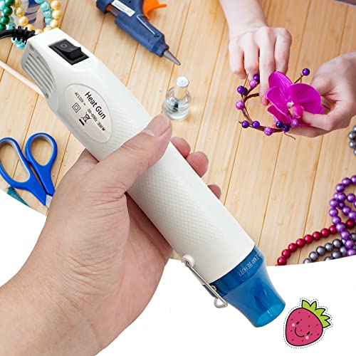 Heat Gun, Mini Hot Air Gun for DIY Crafts Embossing Shrink Wrap, White - color: White