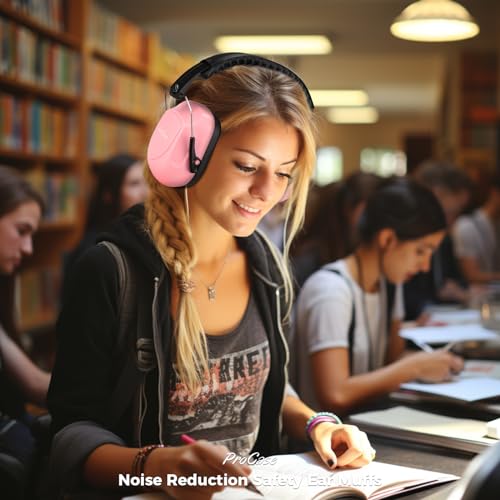 ProCase Hearing Protection Ear Muffs SNR 33dB, Noise Cancelling Headphones - color: 1 - Pink