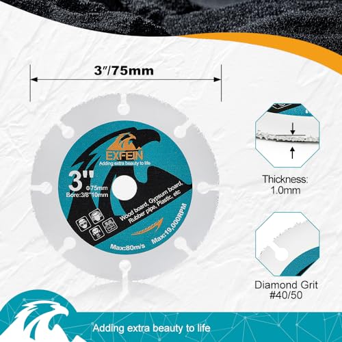3 Inch Circular Saw Blades for Wood 4pcs, 3 Inch Cut Off Wheel for Wood with Nails Laminate Rubber Pipe Plastic Plaster Arbor 10mm - size: Carbide(for wood)
