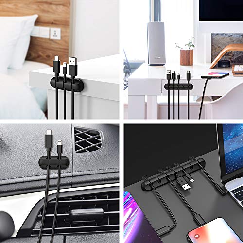 INCHOR Cord Organizer for Desk, Cable Organizer Cable Clips Holder Black - color: Black