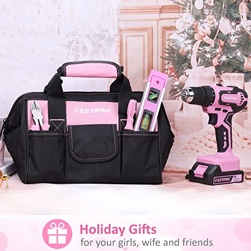 FASTPRO 232-Piece Pink Drill Set for Women, Pink Tool Set with Bag - color: Pink