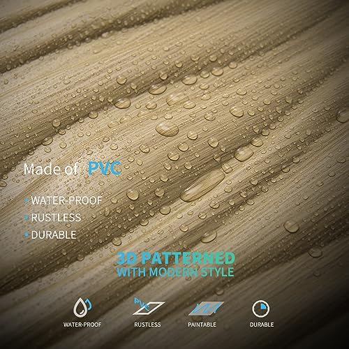 Art3d PVC Wave Textured 3D Wall Panels, 19.7 x 19.7 in, 12-Pack, Walnut