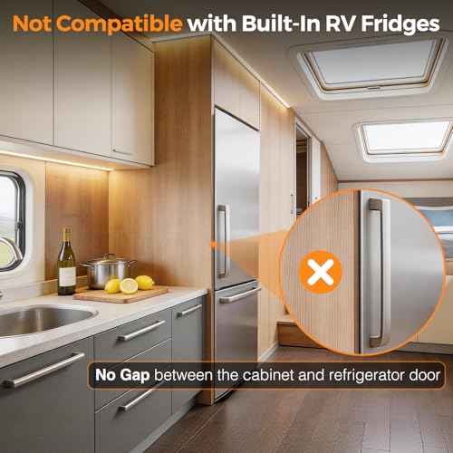 RV Refrigerator Door Latch for Travel&Camper, 5 Pack No Tools Need or Drill Fridge Door Lock, One-Handed Operation Freezer Lock to Keep Door Closed (Not Compatible with Built-In RV Fridges)