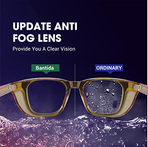 Safety Glasses Anti-Fog Eye Protection Blue Light Blocking Glasses for Women Men - color: Orange