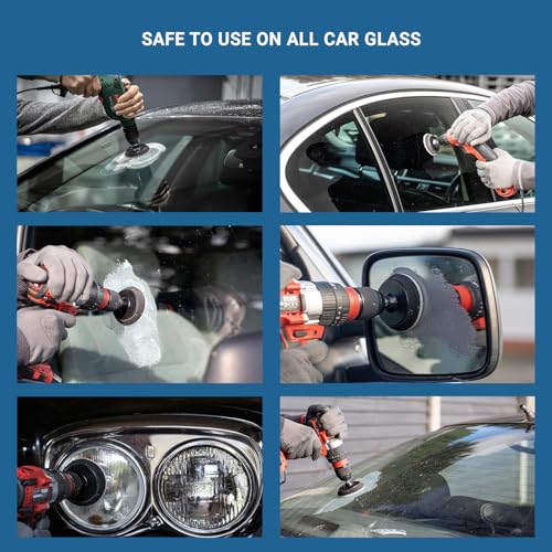 GLASS POLISH DIY 3” (75mm) Windshield Polishing Kit for Car Glass Restoration, Remove Wiper Blade Damage, Fine Scratches, Haziness, and Water Spots, Restore Glass Clarity and Shine
