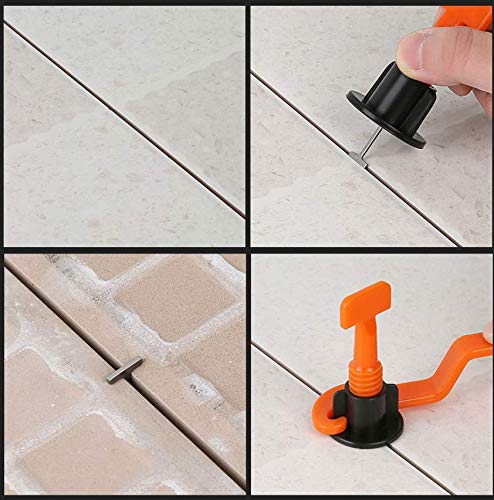 Tile Leveling System Kits with 100pcs Tile Leveler Spacers, 500PCS Tile Spacer and 2 Wrenches, Reusable Spacer Flooring Level Tile levellers Set System Construction for Builing Walls & Floors