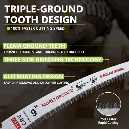 9Inch Arc Edge Reciprocating Saw Blade with Storage Box, 7TPI Japanese Teeth with Curved Edge Wood Pruning Saw Blades for Tree Trimming, Wood Cutting (5 Pack) - size: 9 inch