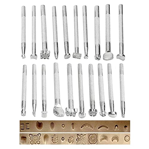31 PCS Leather Craft Set, Include 20 Leather Stamping Tools, 1 Leather Hammer, 1 Swivel Knife, 5 Tracing Pen and 4 Tracing Paper, Leather Carving Tools Kit for Leather Crafting - color: 31 Pcs