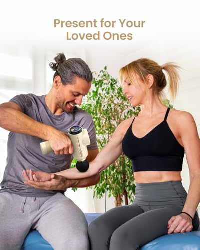 RENPHO Active Massage Gun Deep Tissue, Percussion Back Massager Gun - color: Creamy
