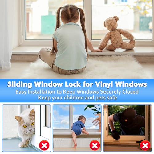 2 Pack Window Locks, Diecast Durable Design, Compatible with Horizontal and Vertical Window, Fit 1/16 inch(0.16cm) up to 1-3/16 Inch Short Version Wide Rail Easy Installation Enhanced Safety - size: 1-3/16 Inch Short Version