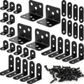 34 Pack L Bracket Corner Brace Kit, 4 Sizes Stainless Steel Corner Bracket - size: 34 Pack-4 Sizes