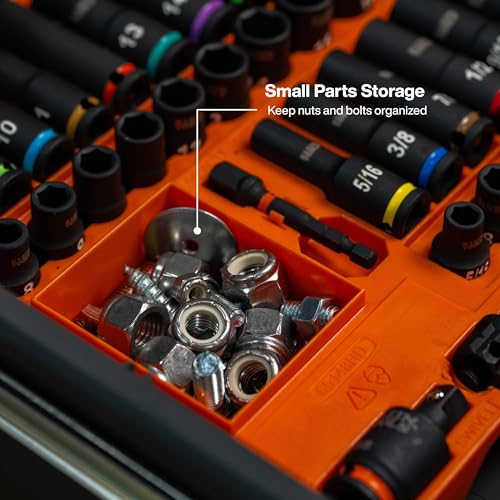 Klein Tools 65148HD KNECT Deep-Well and Shallow Impact Socket Set, 3/8-Inch Drive, SAE and Metric, 44-Piece Tool Set, Impact Driver, Swivel Adapter, Wrench Extensions, Removable Socket Organizer - style: 44-Piece Metric & SAE Set