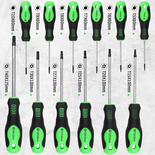 SWANLAKE Magnetic Torx Screwdriver Set - 13 Pieces - T5 to T40 Star Screwdrivers - style: 13-Piece Torx Screwdriver Set