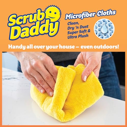 Scrub Daddy Household Cleaning + BBQ Bundle - BBQ Daddy Bristle Free Grill Brush - 2 Microfiber Cleaning Towels - All Purpose Cleaner PowerPaste Cleaning Paste + Scrub Mommy Sponge - style: Microfiber BBQ Bundle