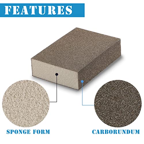 8Pcs 100 Grit Sanding Blocks, Jamiikury Medium Sanding Sponge Washable and Reusable, Wet Dry Sandpaper Sponge for Wood Metal FurniturePaint and Drywall - size: 100 Grits