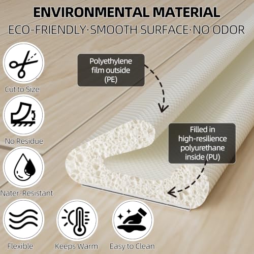 V Strip Weather Stripping Door Seal, 118'' Self-Adhesive Door Draft Stopper - size: 118 inch