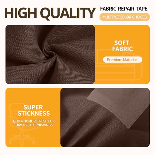 Fabric Repair Tape, 4" x 80" Self-Adhesive Linen Repair Tape Patch Kit - color: Dark Brown, size: 4" x 80"