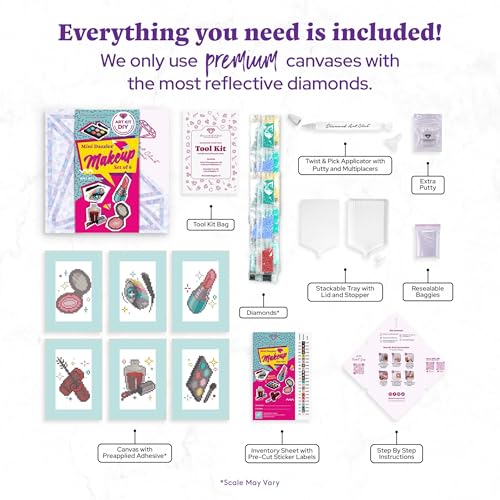 DIAMOND ART CLUB Mini Dazzles - Makeup Diamond Art Kits for Adults - color: Makeup