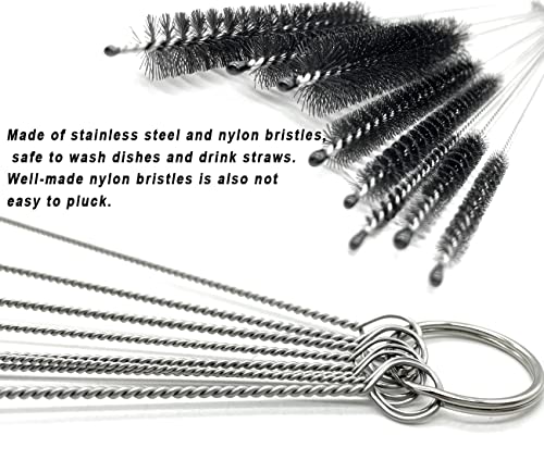10 Pcs Wire Tube Brushes for Cleaning Pipe Tube Brass Brush Stainless Steel Round Wire Brush Brass Pipe Cleaning Brush Wire Pipe Cleaner Brush for Auto Parts, Bottles, Tubes, 8 Sizes, 8 inch