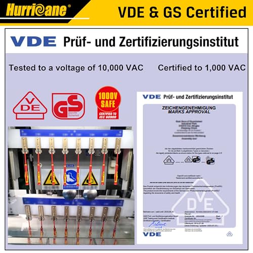 HURRICANE Premium 1000V Precision Insulated Screwdriver Set, 6 Piece S2 Steel Mini Electrician Screwdrivers with SL1.8/2.0/2.5/3.0mm & PH00/PH0, VDE Certified for DIY & Professional Electrical Repair - size: 6 pc Premium Mini VDE Screwdriver Set