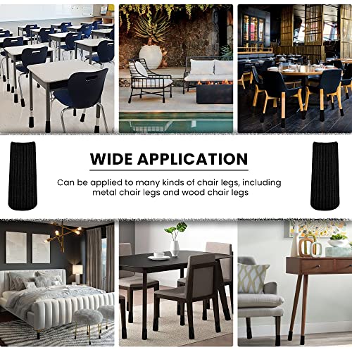Chair Leg Socks 16/24/32 Pcs Black Furniture Leg Covers Floor - color: Black, size: 32 Pcs
