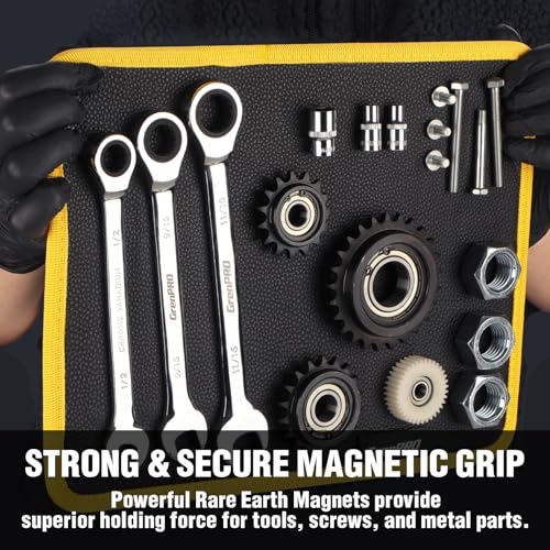 GRENPRO Magnetic Tool Mat, 2-Pack, Telescoping Pickup Tool, Parts Organizer - color: black-2pc
