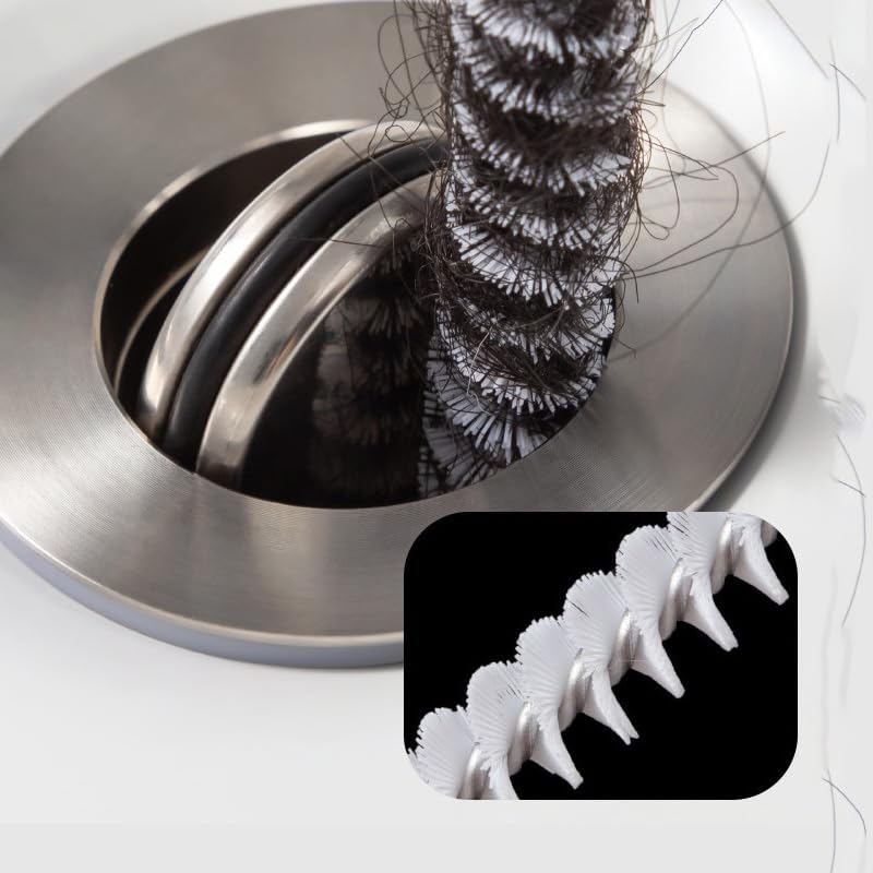 1 Pack Sink Drain Overflow Cleaning Brush, 17.7 Inch Flexible Sewer Hair Catcher for Bathroom Tub and Wash Basin