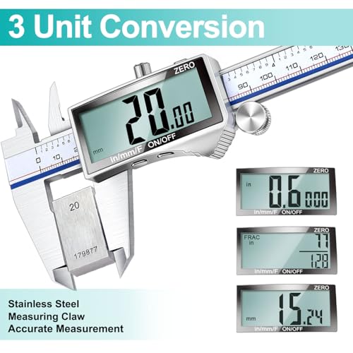 Kynup Digital Caliper Measuring Tool, Dial Caliper with Large LCD Screen - color: Grey, size: 150mm