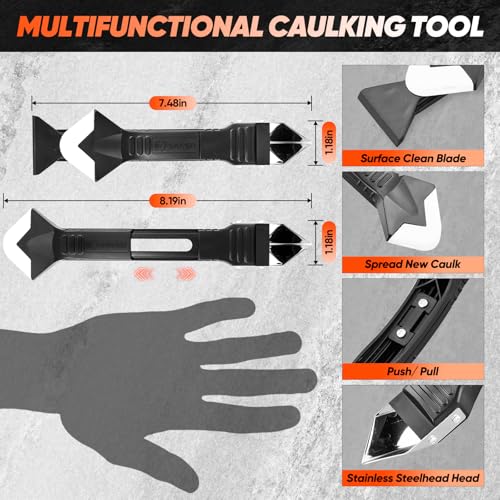 Saker Silicone Caulking Tool 3-in-1 Grout Removal Tool Classic Black - style: Classic Black